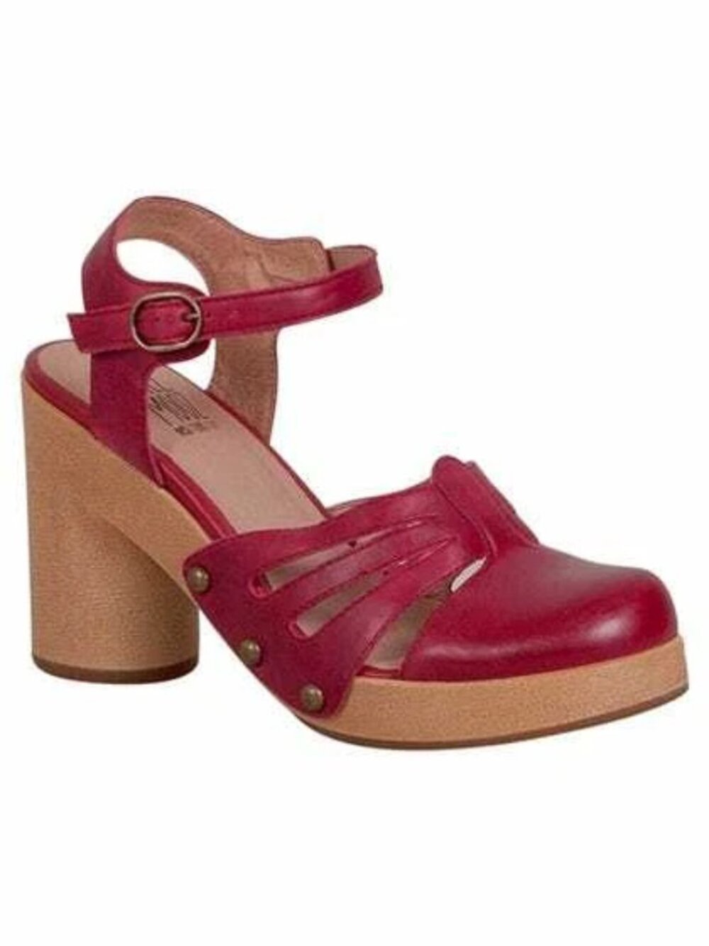 Miz Mooz New Platform Pump Heeled Wedge Leather Clog Sandal WINE 9.5 NIB